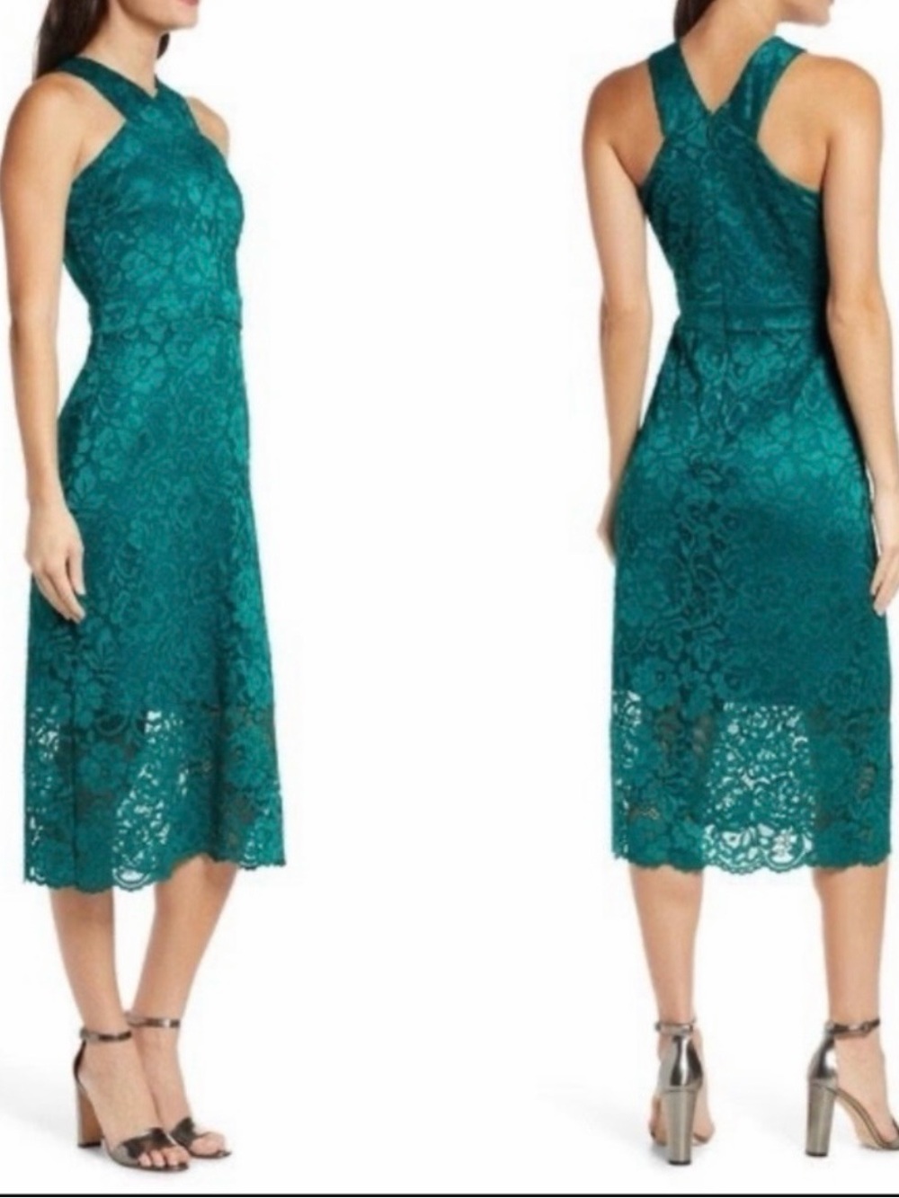 Sam Edelman Teal Lace Midi Dress